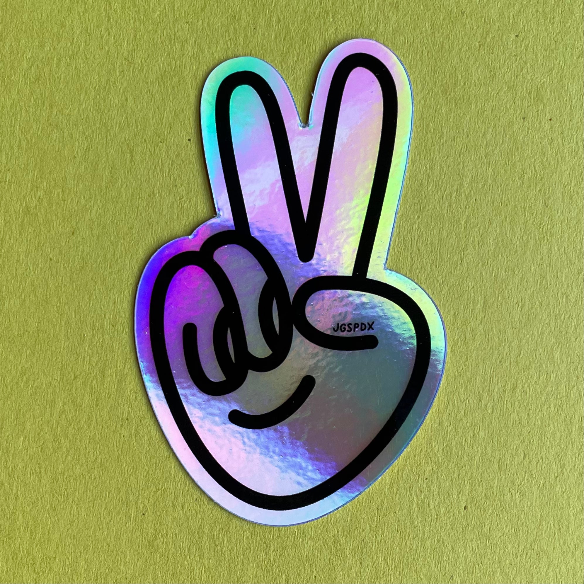 Holographic Peace Face Sticker